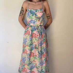 SOLD Possibly late 70’s/Early 80’s floral print maxi length sundress